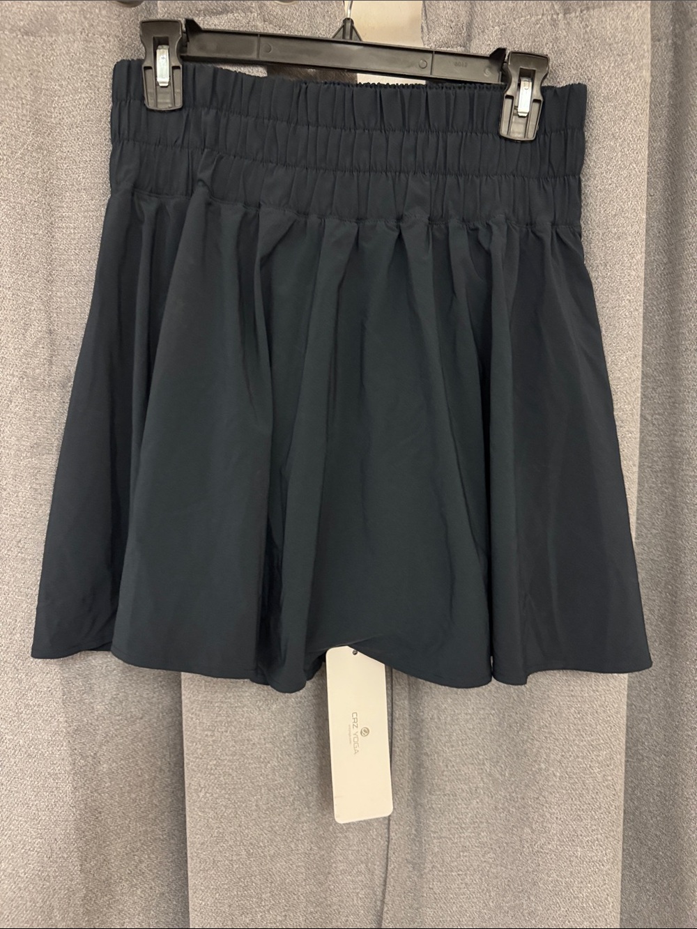 CRZ YOGA Black Flared Skirt with Elastic Waist